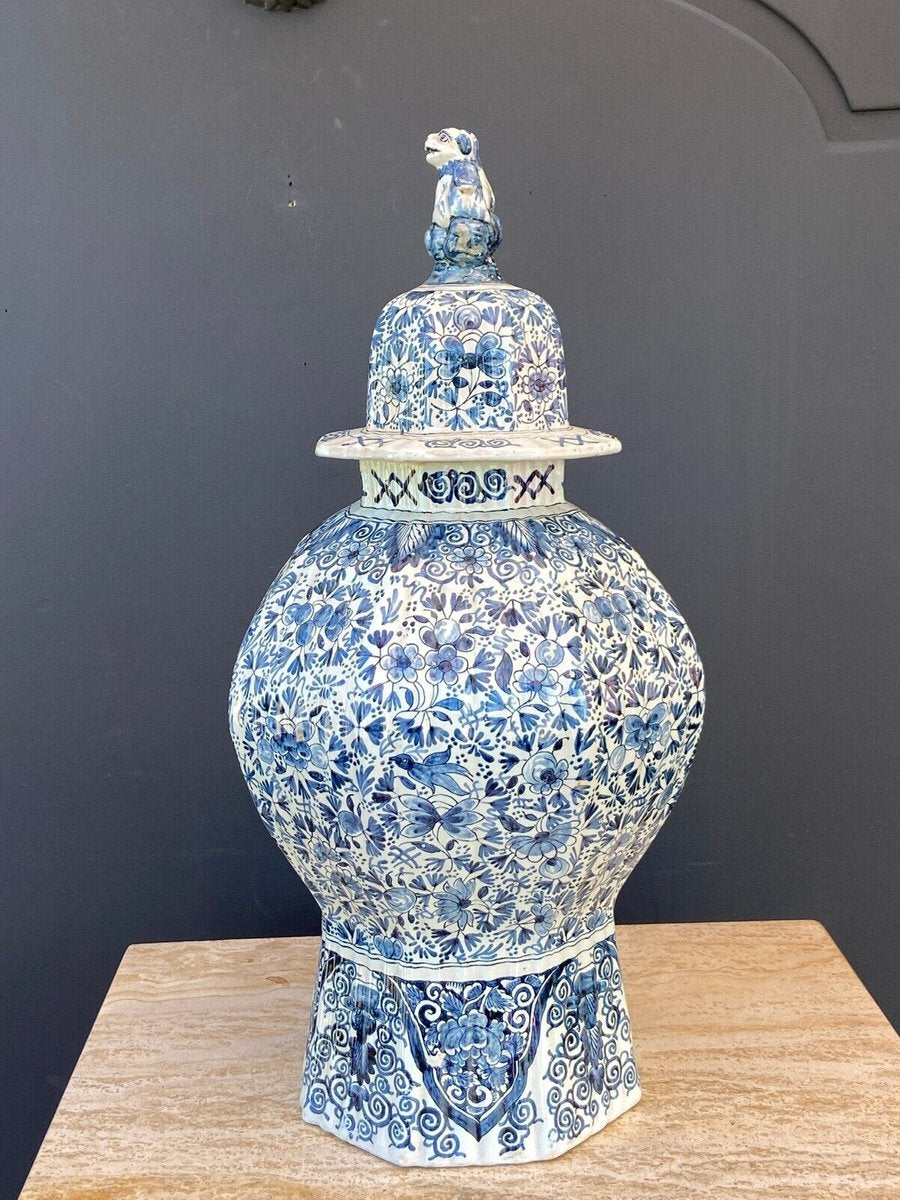 Delft Faience Covered Potiche by Jules Vieilliard