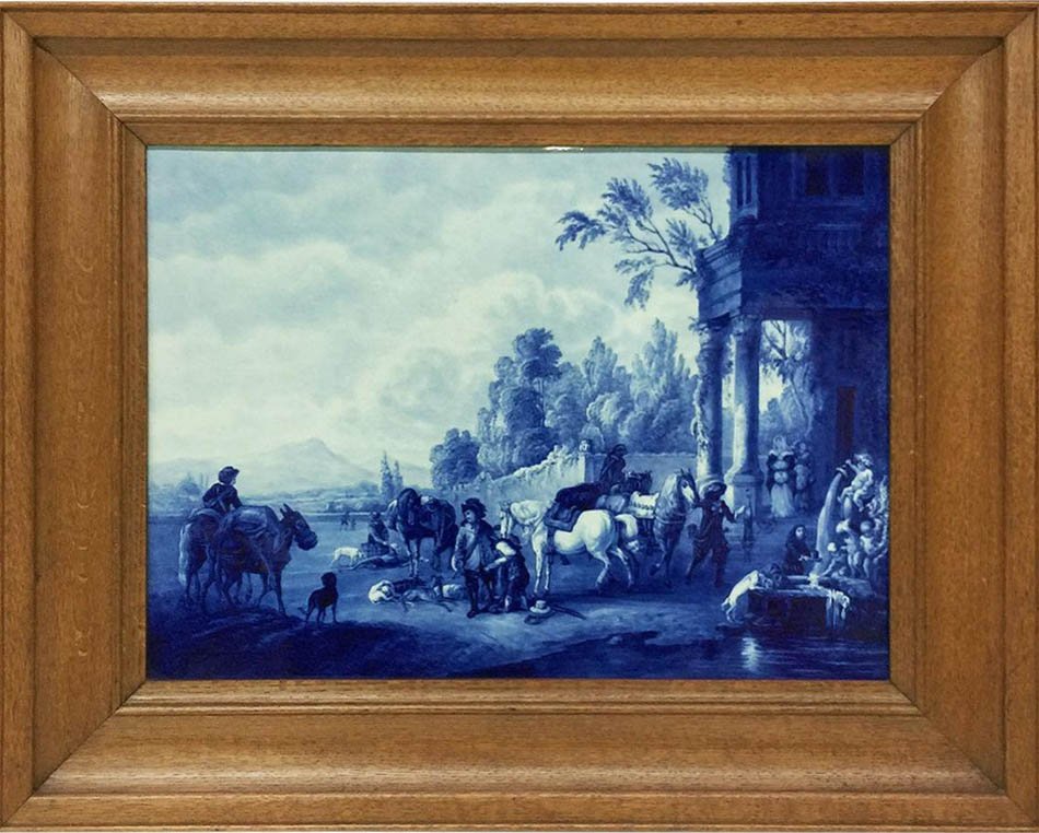 Delft Plaque After a Painting by Philips Wouwerman from Porceleyne Fles