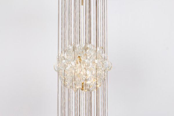 Delicate Gilt Brass Crystal Chandelier by Palwa, 1970s-UGR-1738261