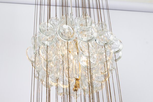 Delicate Gilt Brass Crystal Chandelier by Palwa, 1970s-UGR-1738261