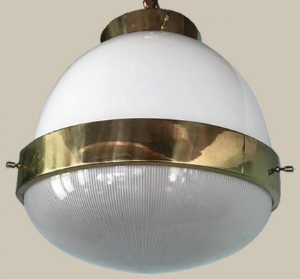 Delta Grande Pendant Light in Glass & Brass attributed to Sergio Mazza for Artemide, 1960s, Set of 2-VDW-2028620