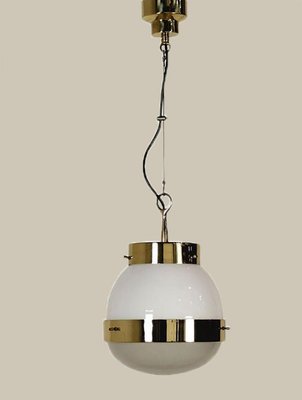 Delta Grande Pendant Light in Glass & Brass attributed to Sergio Mazza for Artemide, 1960s, Set of 2-VDW-2028620