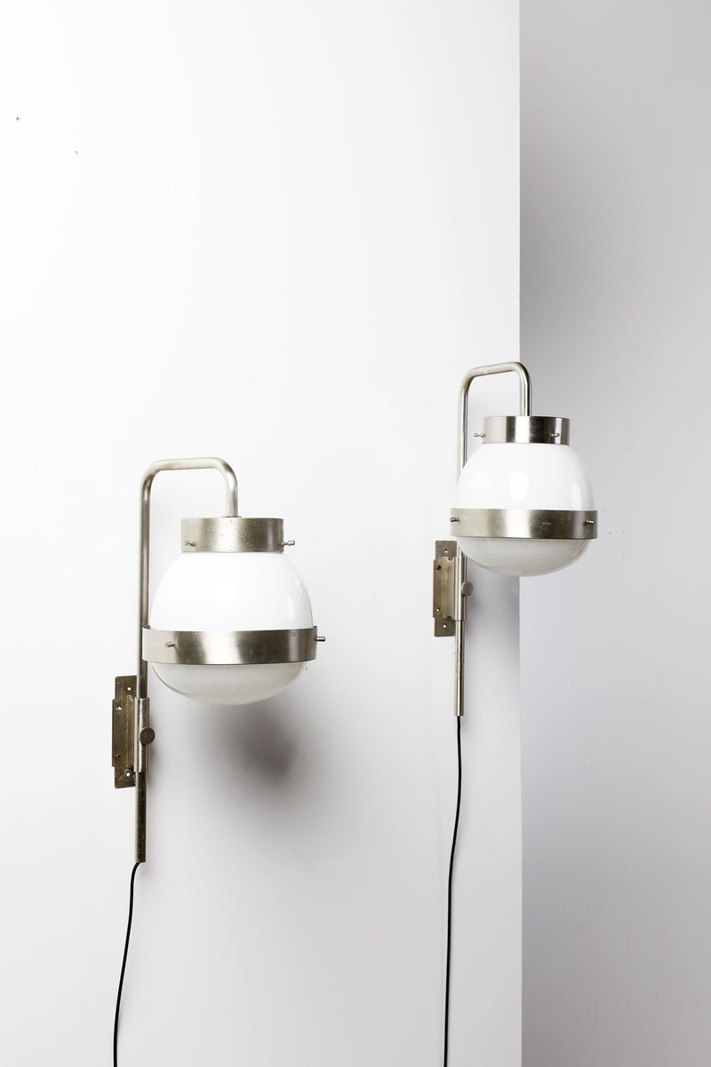 Delta Wall Lamps by Sergio Mazza for Artemide, Italy, 1960s, Set of 2