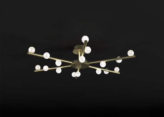 Demetra Brushed Brass Ceiling Lamp by Alabastro Italiano