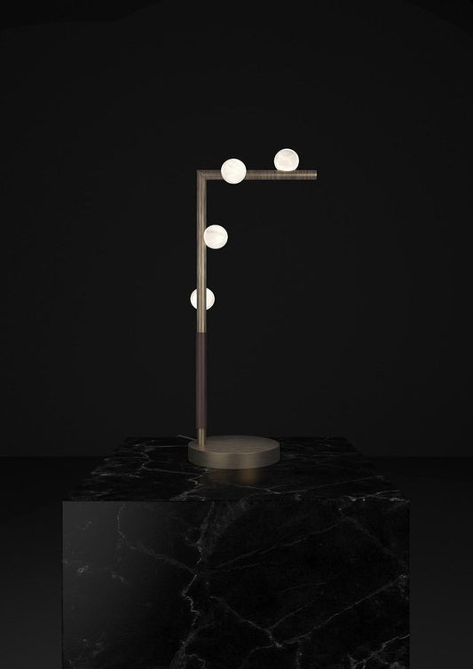 Demetra Brushed Burnished Metal Table Lamp by Alabastro Italiano