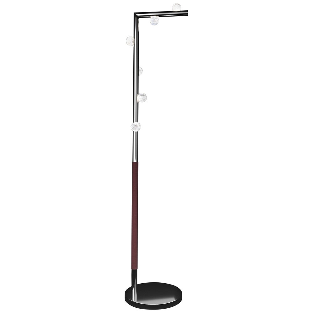 Demetra Floor Lamp in Shiny Silver Metal by Alabastro Italiano