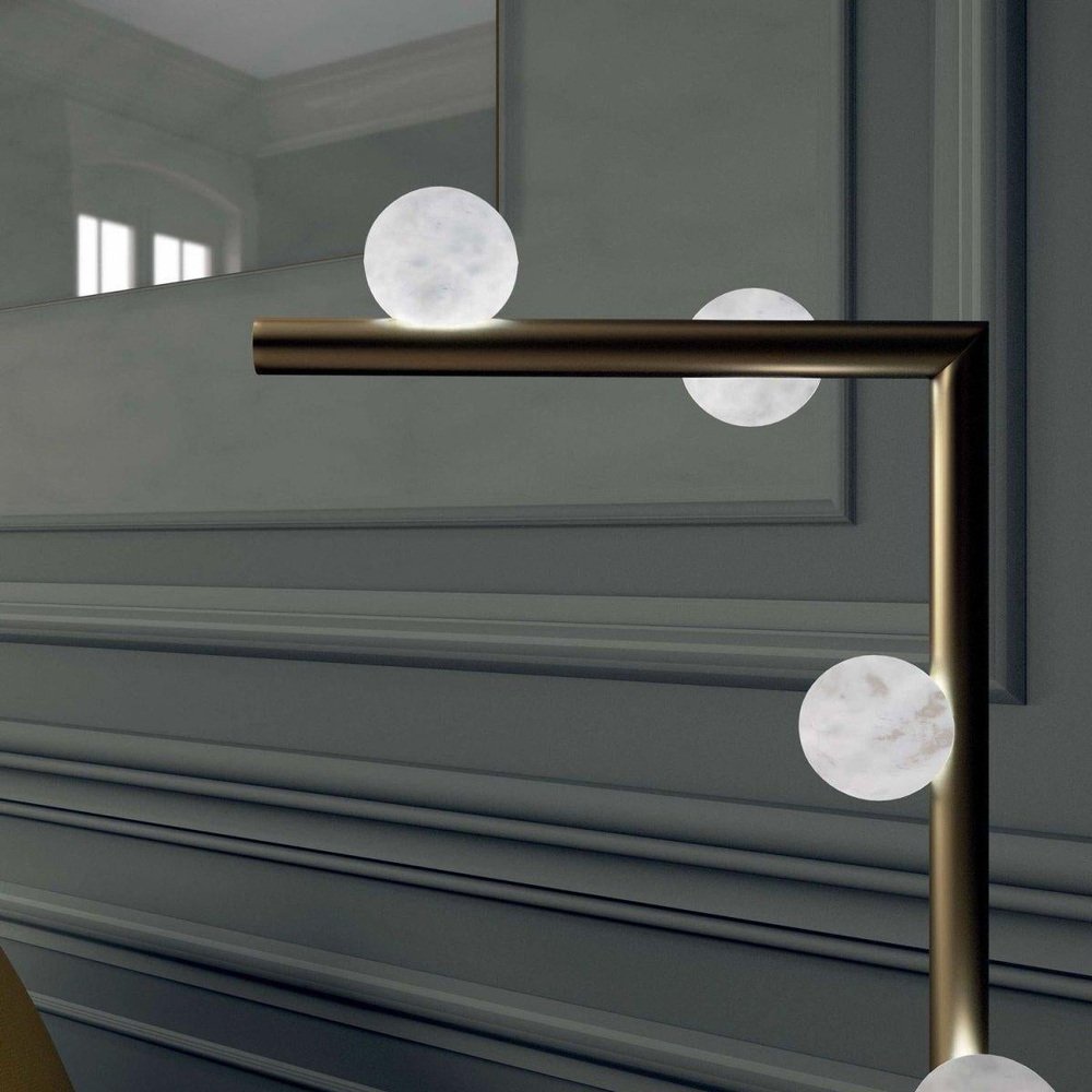 Demetra Shiny Black Metal Table Lamp by Alabastro Italiano