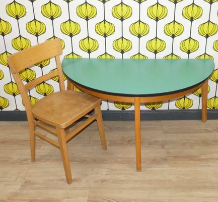 Demi Lune Console Table in Formica and Wood, 1950s-AFE-1790742