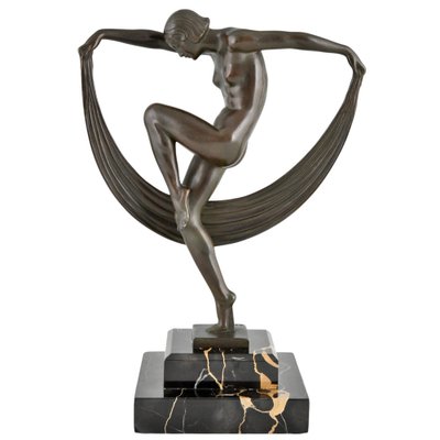 Denis, Art Deco Folie Nude Dancer, 1930, Metal-KTN-2028872