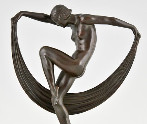 Denis, Art Deco Folie Nude Dancer, 1930, Metal-KTN-2028872