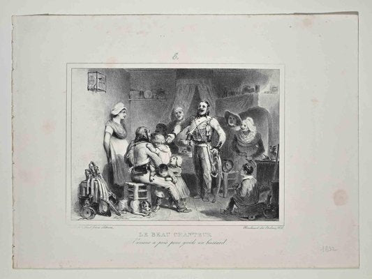 Denis Auguste Marie Raffet, The Singer, Original Lithograph, 1832-ZCI-1229843