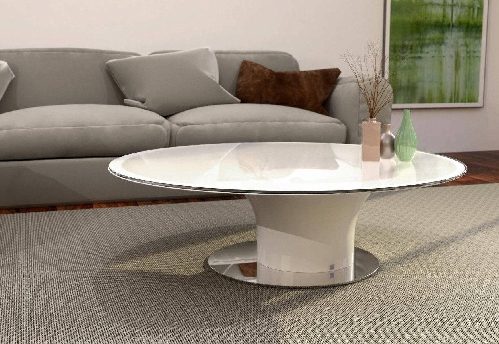 Design Coffee Table in Lacquered White High Gloss by Europa Antiques