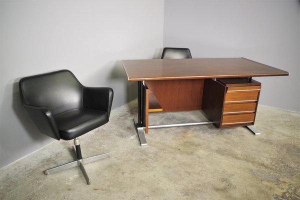 Desk & 2 Chairs from Fantoni, 1960s, Set of 3-KNM-1187573