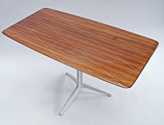 Desk in Mahogany Veneer with Maple Marquetry & Aluminum Tripod Base-EP-1779609