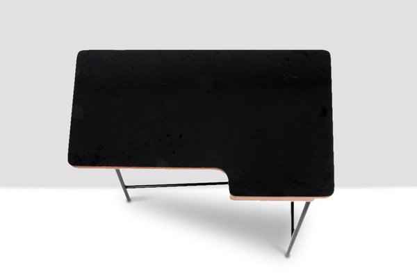 Desk in Oak and Black Metal by Jacques Hitier for MBO, 1951-CEJ-1761310