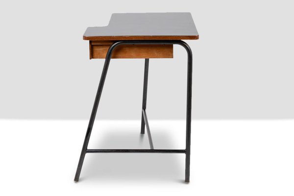 Desk in Oak and Black Metal by Jacques Hitier for MBO, 1951-CEJ-1761310