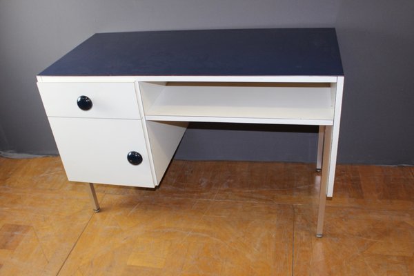 Desk in White & Blue Melamine, 1970s-BCR-1389616