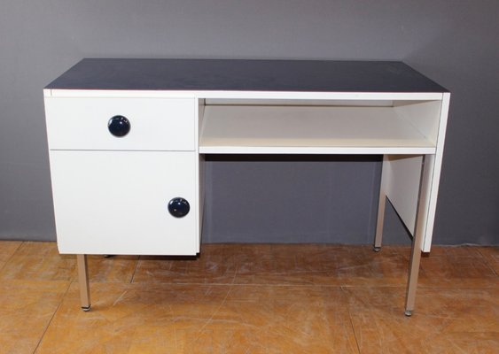 Desk in White & Blue Melamine, 1970s-BCR-1389616