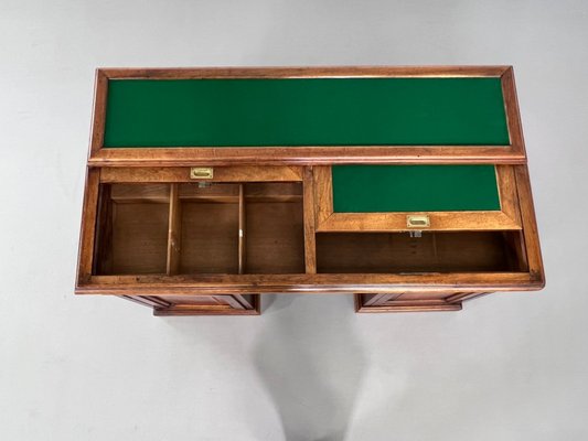 Desk in Wood and Green Felt from Maison Briotet-EBV-2032129