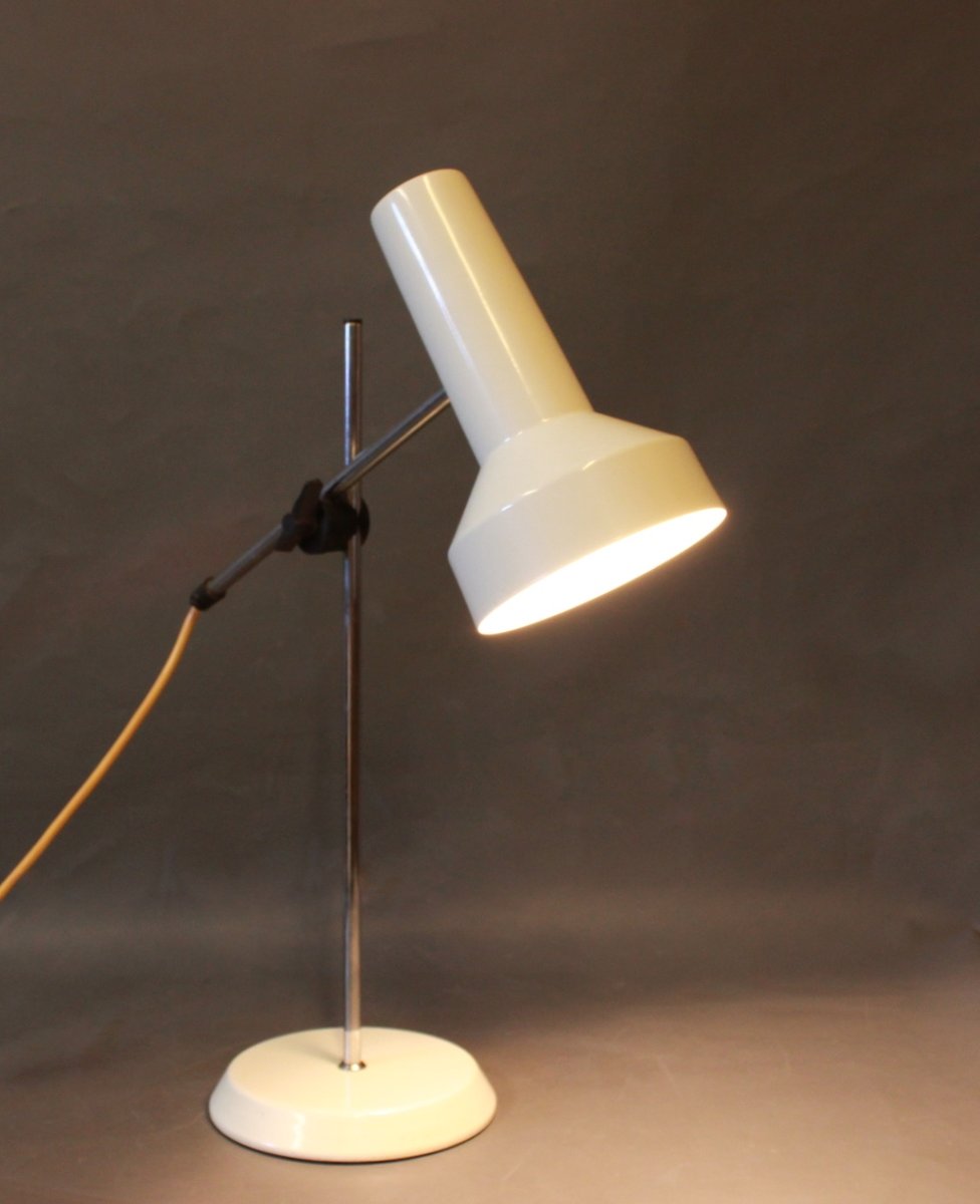 Desk Lamp with White Lacquered Shade, 1970s