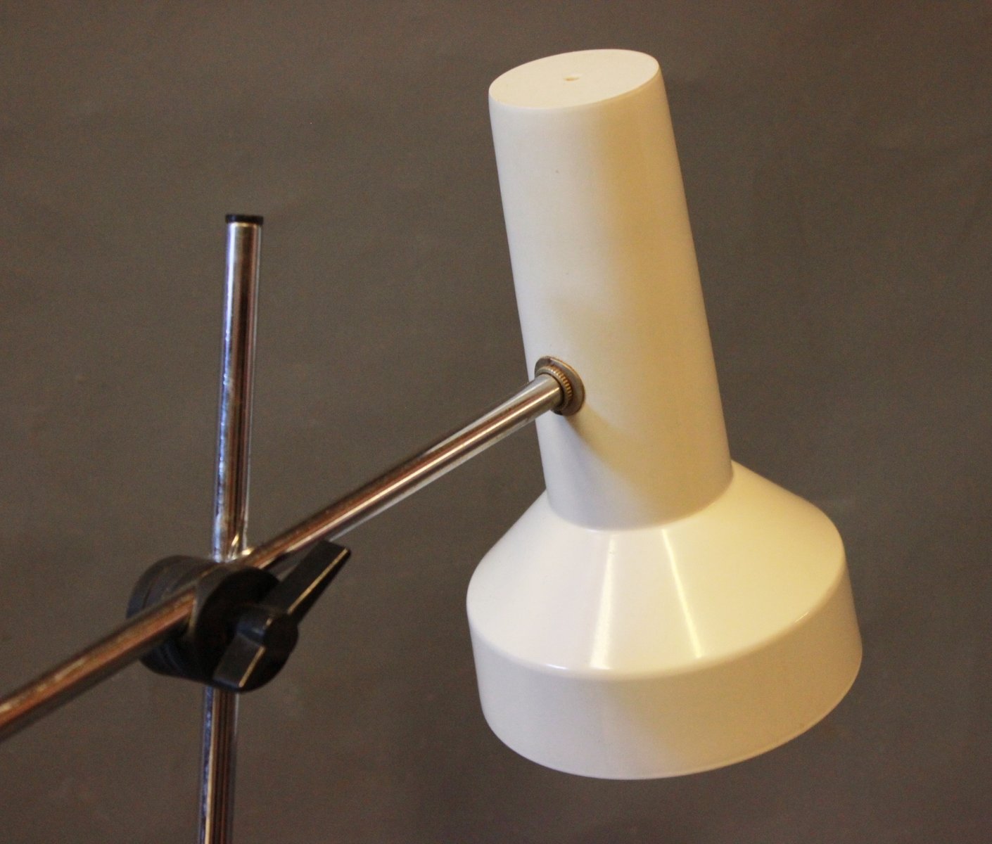 Desk Lamp with White Lacquered Shade, 1970s