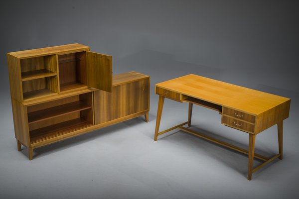 Desk & Sideboard Set by Georg Satink for Wk Möbel, 1950s, Set of 4-ZZH-1811065