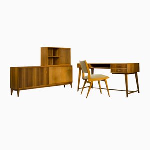 Desk & Sideboard Set by Georg Satink for Wk Möbel, 1950s, Set of 4-ZZH-1811065