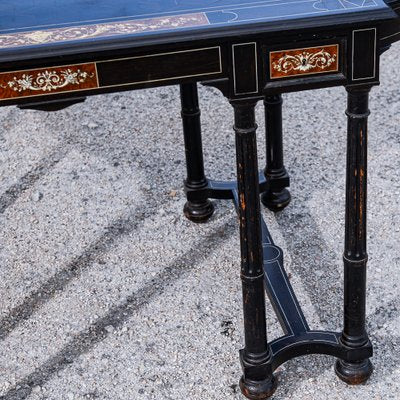 Desk Table with Inlaid Ebony and Stained Wood-RAQ-2033395