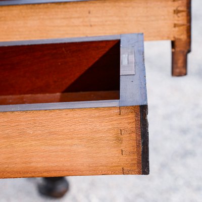 Desk Table with Inlaid Ebony and Stained Wood-RAQ-2033395