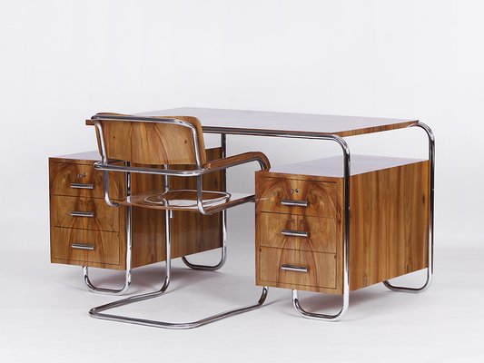 Desk with Armchair from Hynek Gottwald, 1930, Set of 2-TW-1445046