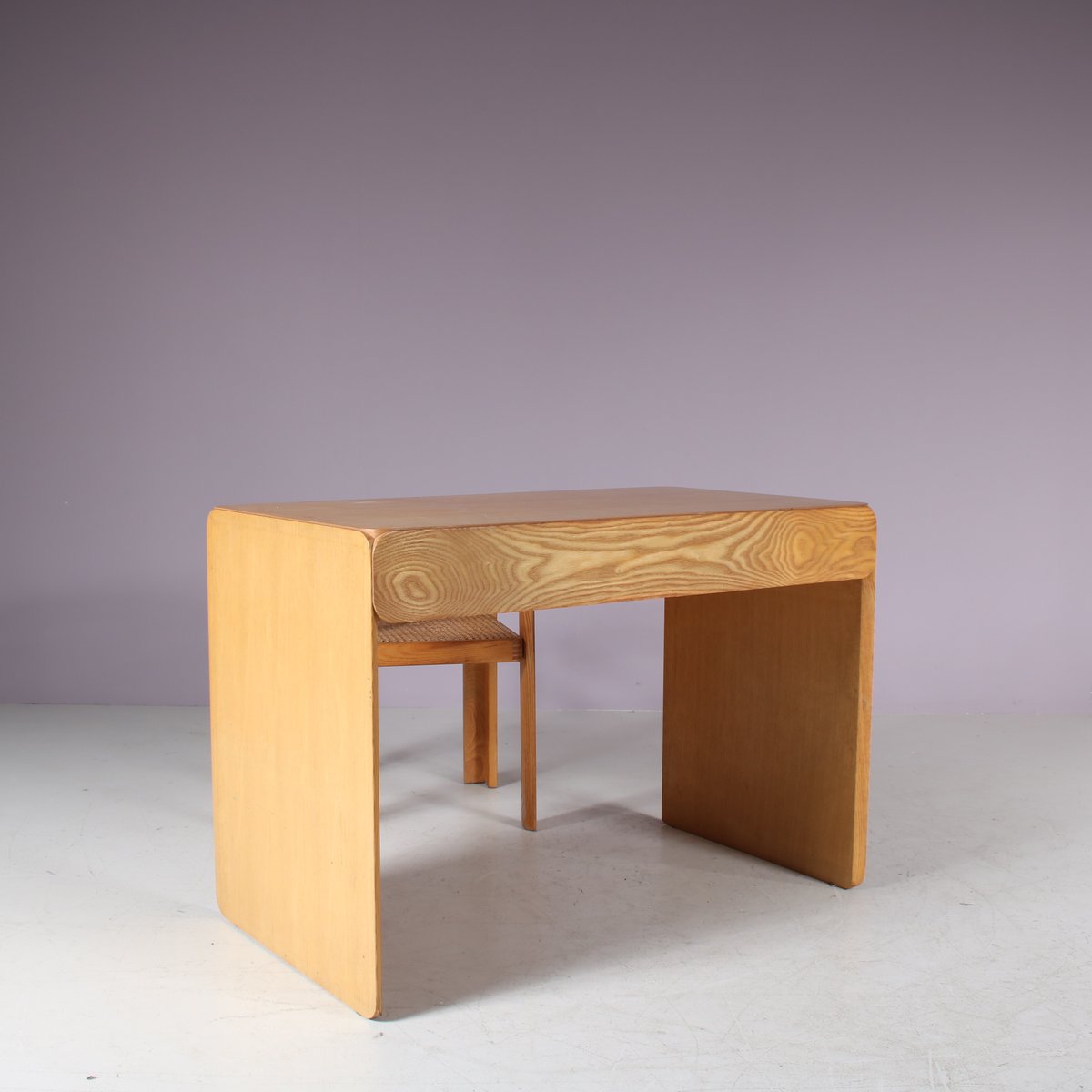 Desk with Chair by Derk Jan De Vries for Domus, Italy, 1980s, Set of 2