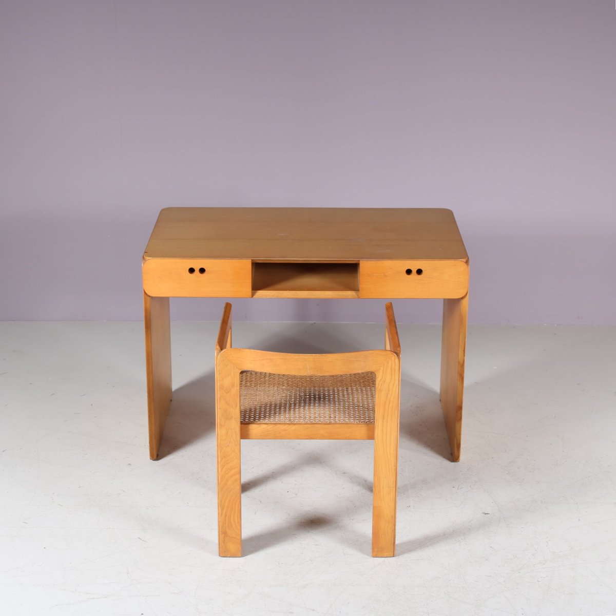 Desk with Chair by Derk Jan De Vries for Domus, Italy, 1980s, Set of 2