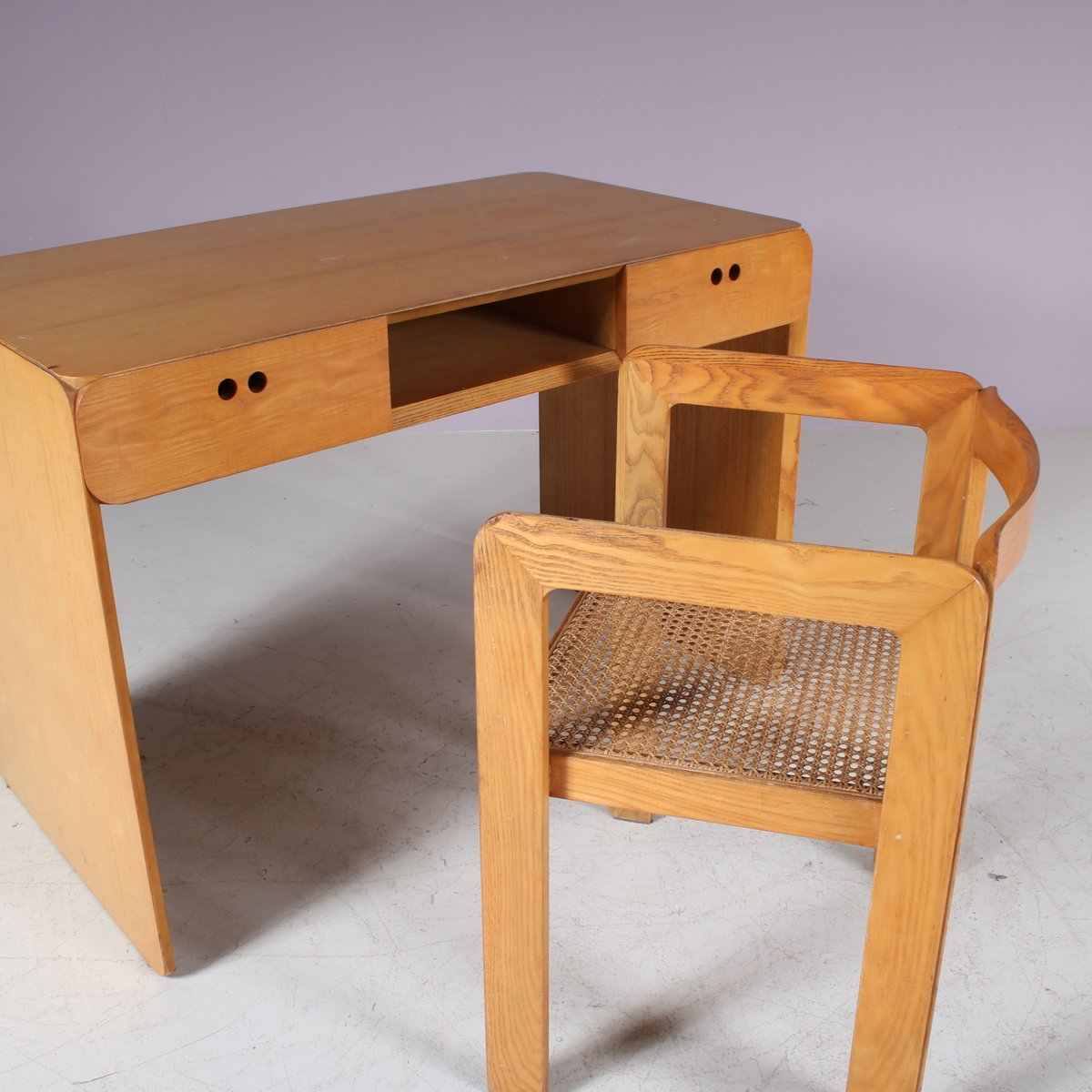 Desk with Chair by Derk Jan De Vries for Domus, Italy, 1980s, Set of 2