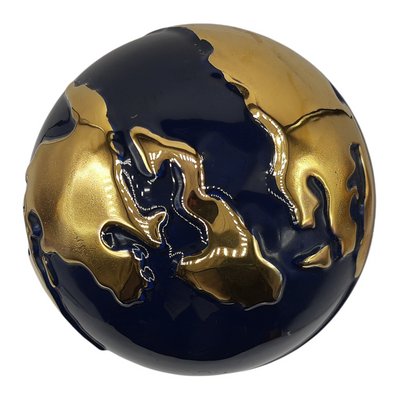 Desktop Porcelain Globe Sculpture with Flags-TCS-1137440