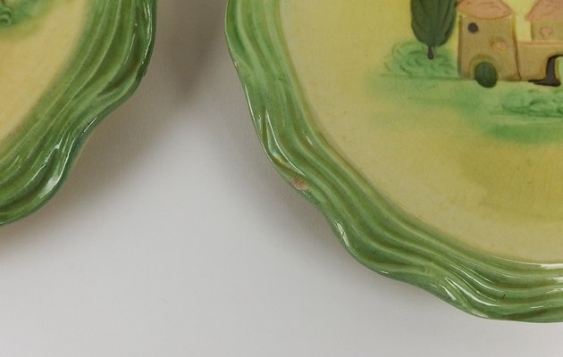 Dessert Plates and Ceramic Dish by Cérenne for Vallauris, 1950s, Set of 7-LW-2016178