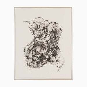 Detlef Hagenbäumer, Rose, Black & White Woodcut, Framed-GPP-1066765