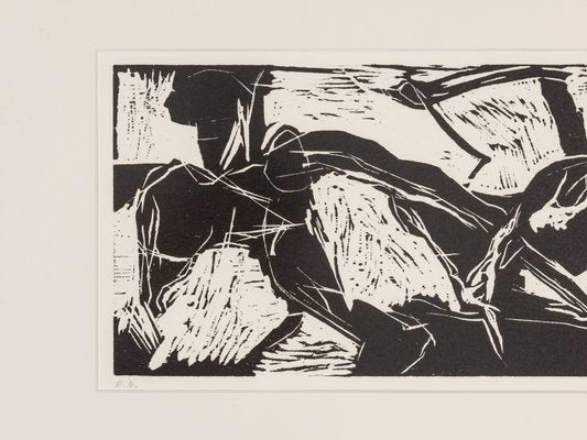 Detlef Hagenbäumer, Sports, Woodcut on Thick Paper, Framed-GPP-1126435