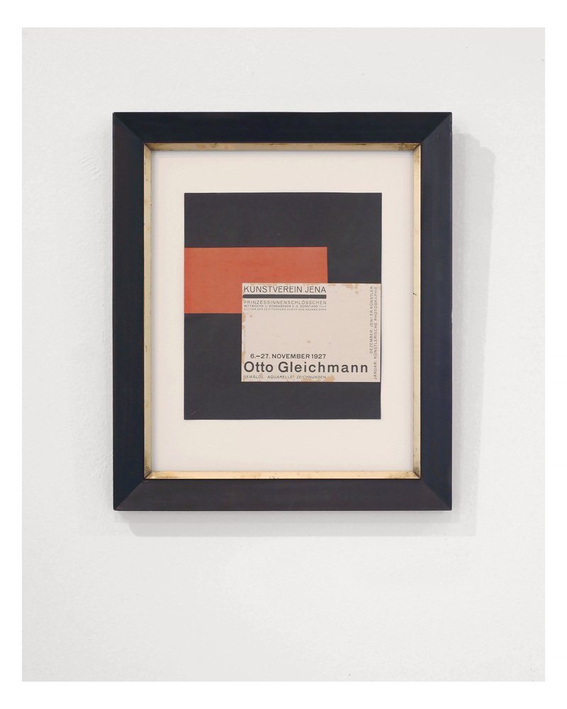 Dexel Walter, Collage for Otto Gleichmann Exhibition, 1927, Cardboard & Paper, Framed