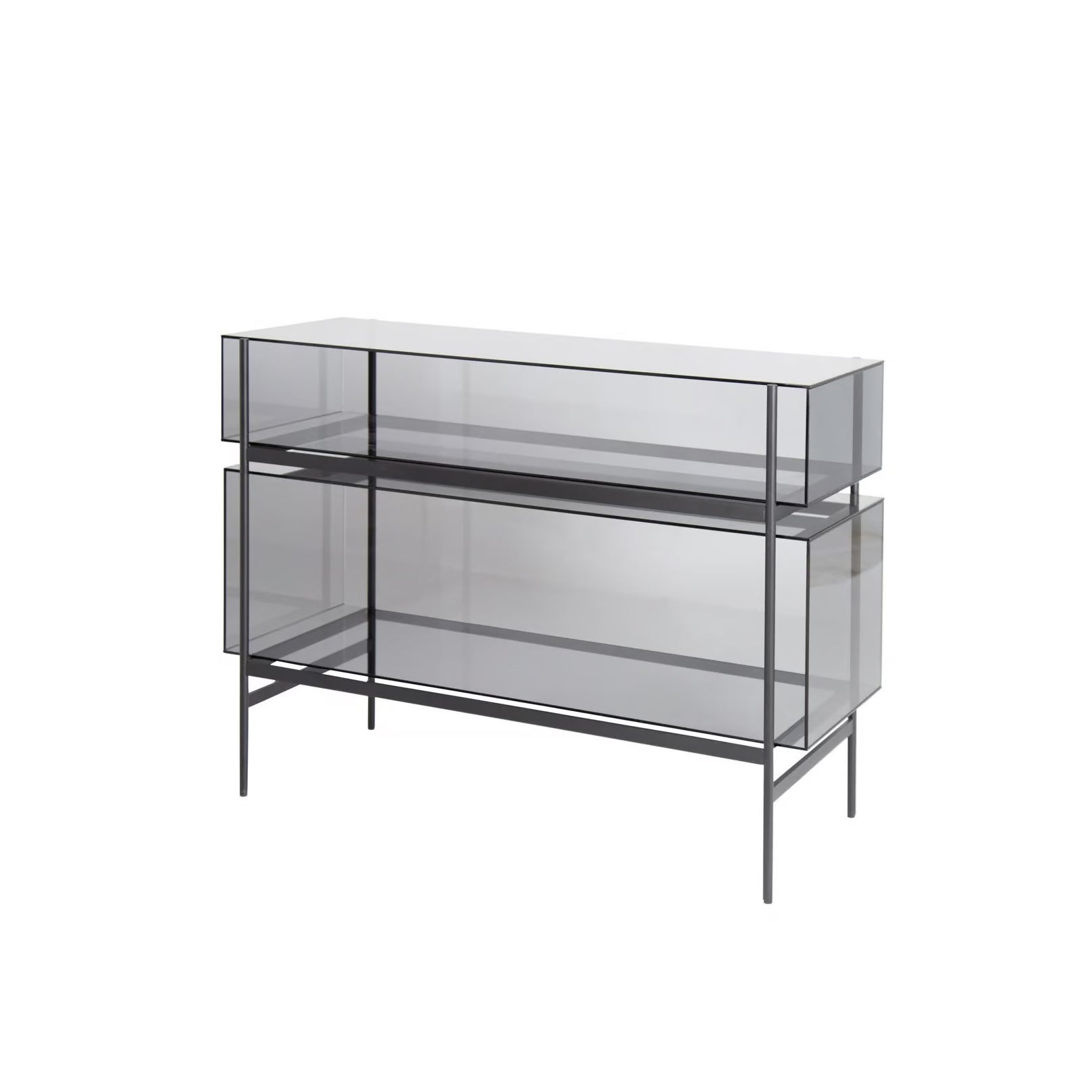 Lyn Extended - Glass Sideboard by Pulpo #grey/black