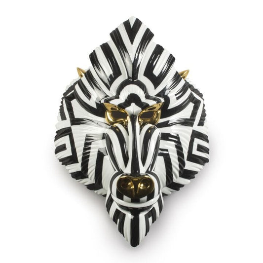 Mandrill Mask by Lladró #Black and  Gold