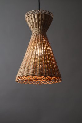 Diabolo Kiwi Boho Basket Hanging Lamp by J. T. Kalmar for Kalmar, 1950s-ESB-1794526