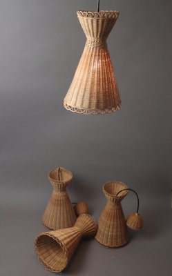 Diabolo Kiwi Boho Basket Hanging Lamp by J. T. Kalmar for Kalmar, 1950s-ESB-1794526