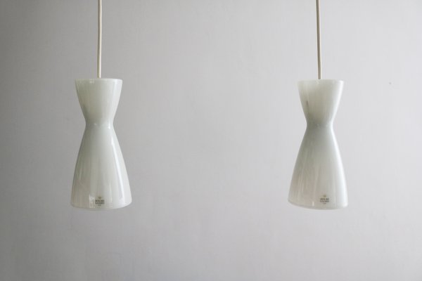 Diabolo Pendant Lights by Peter Svarrer for Holmegaard, Denmark, 1970s, Set of 2-FJP-2035721