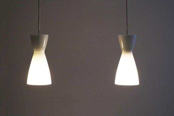 Diabolo Pendant Lights by Peter Svarrer for Holmegaard, Denmark, 1970s, Set of 2-FJP-2035721