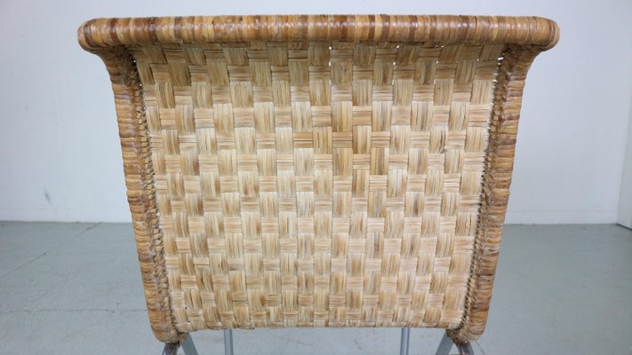 Diagonal Wicker & Tube Frame Armchairs from Gispen, 1930s, Set of 4-DT-2026198