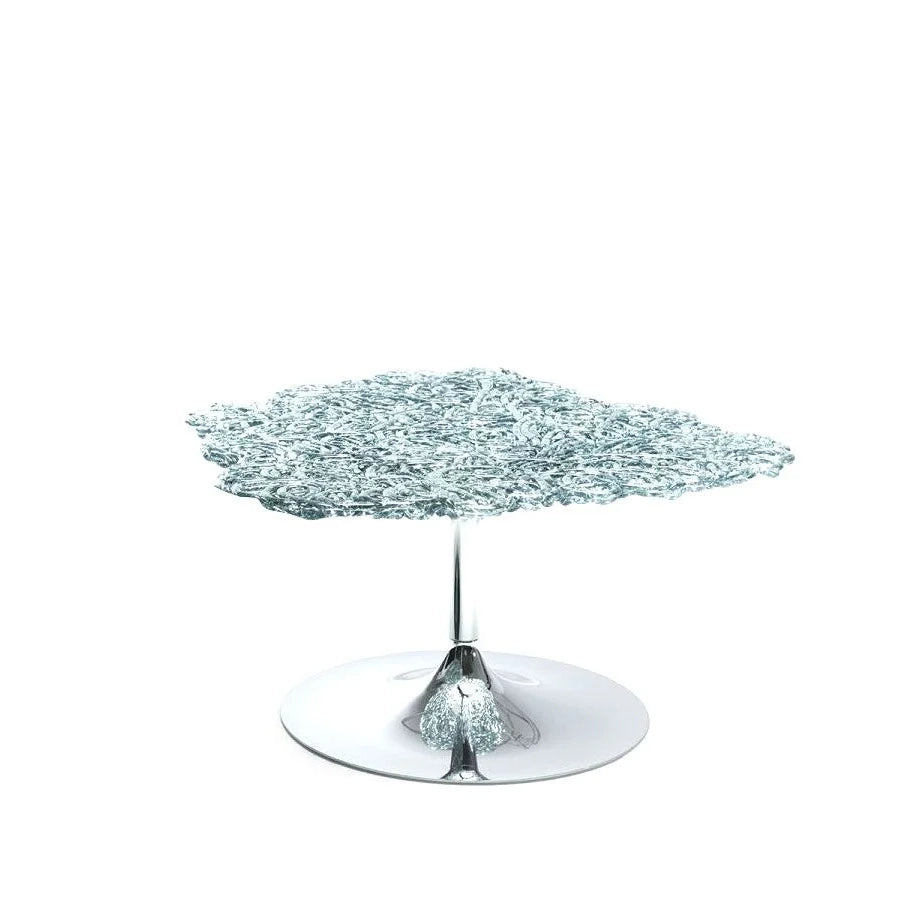 Diamante - Polycarbonate Coffee Table by Edra #h.45 cm / Brushed Steel | Palladium & ruthenium