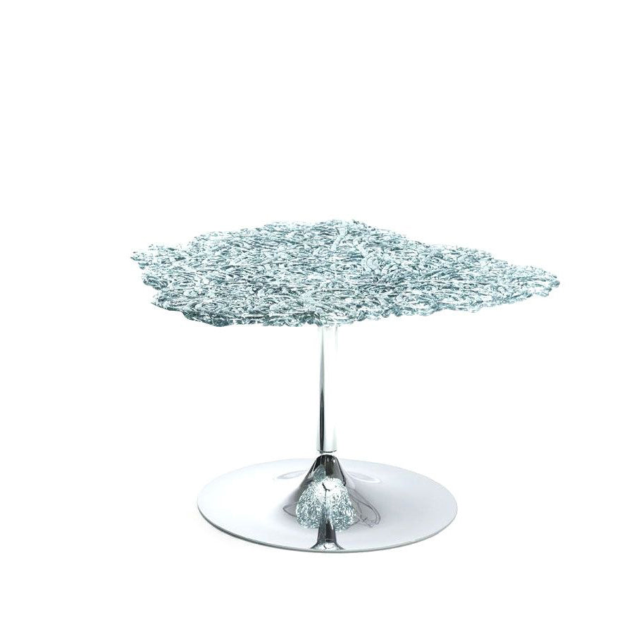 Diamante - Polycarbonate Coffee Table by Edra #h.51 cm / Brushed Steel | Palladium & ruthenium