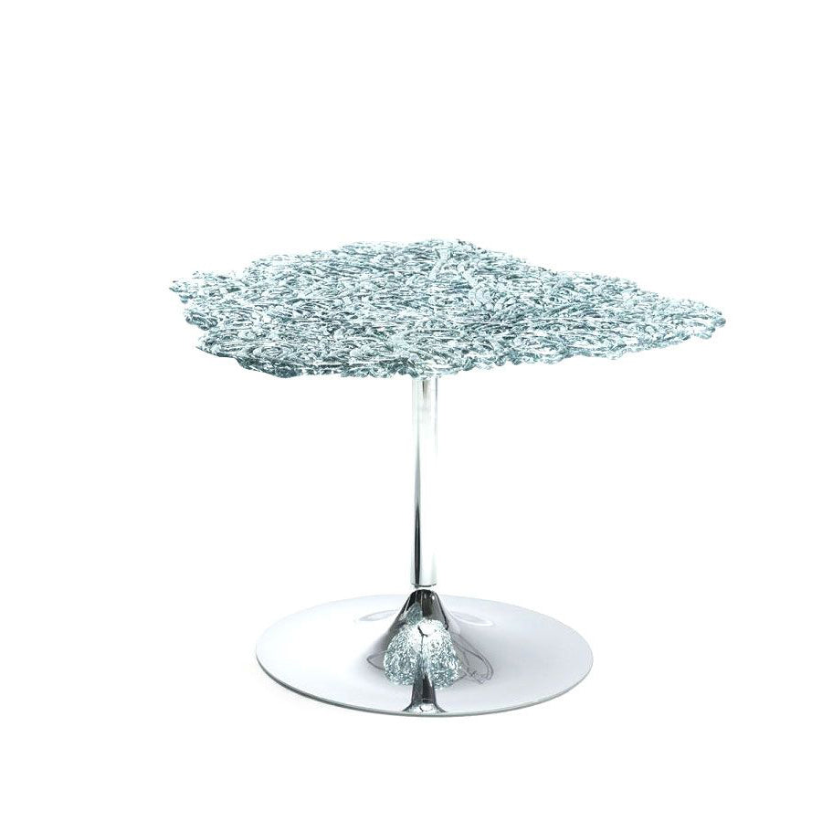 Diamante - Polycarbonate Coffee Table by Edra #h.57 cm / Brushed Steel | Palladium & ruthenium