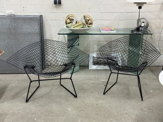 Diamond Chairs in Black by Harry Bertoia for Knoll, 1970s, Set of 2-JAG-1820577