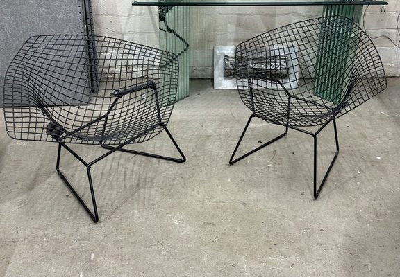 Diamond Chairs in Black by Harry Bertoia for Knoll, 1970s, Set of 2-JAG-1820577